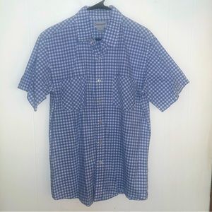 Carhartt Checkered Blue Short Sleeve Button Down Shirt Men’s Size Large